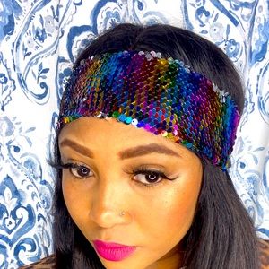 Sequin headband Rainbow $25